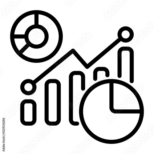 graph icon, line icon style
