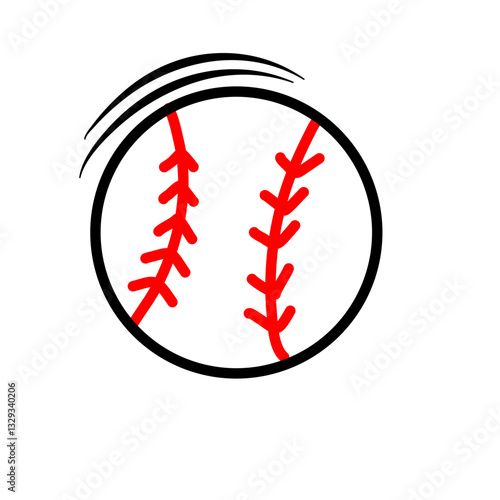 white baseball ball with red stitches
