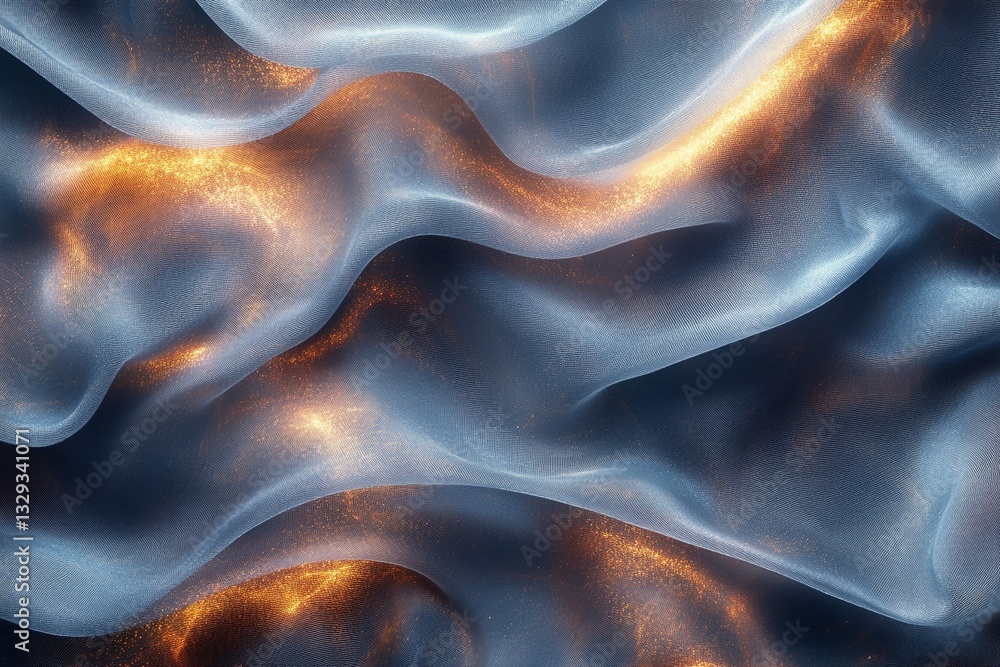 Obraz premium Textured waves of sparkling fabric creating a mesmerizing visual display