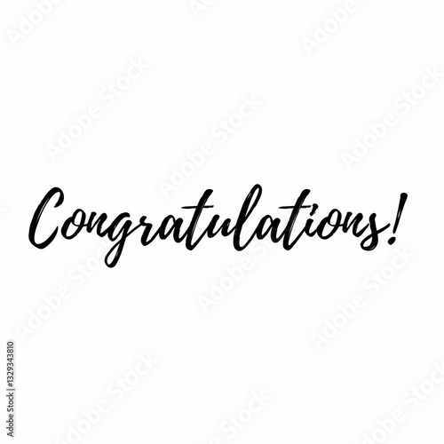 Minimalist Congratulations Calligraphy on White Background