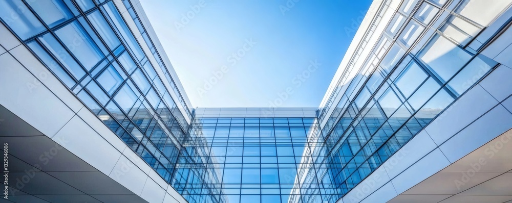 Obraz premium A modern architectural composition of buildings framing the sky
