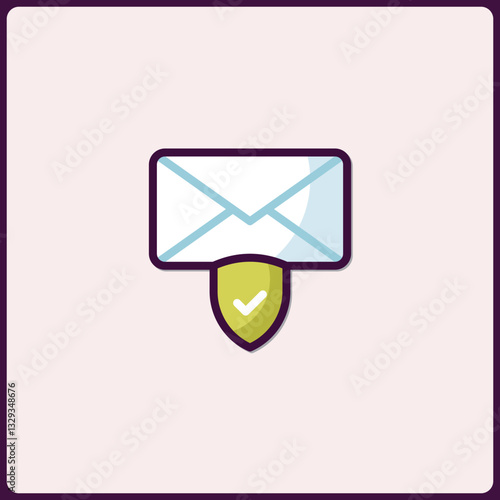 Protected communication: A secure mail icon ensuring safe data transfer