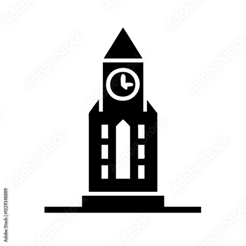 Big ben clock tower silhouette vector