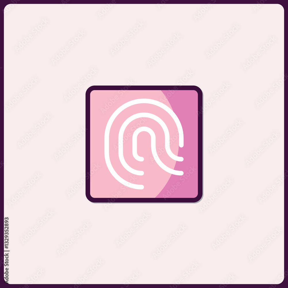 Fingerprint recognition technology icon for digital security systems Fingerprint recognition technology icon for digital security systems