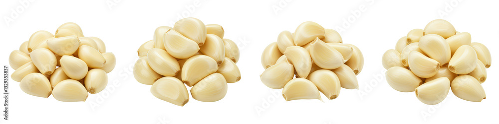 Peeled Garlic Cloves, Cut Out Set Peeled Garlic Cloves, Cut Out Set