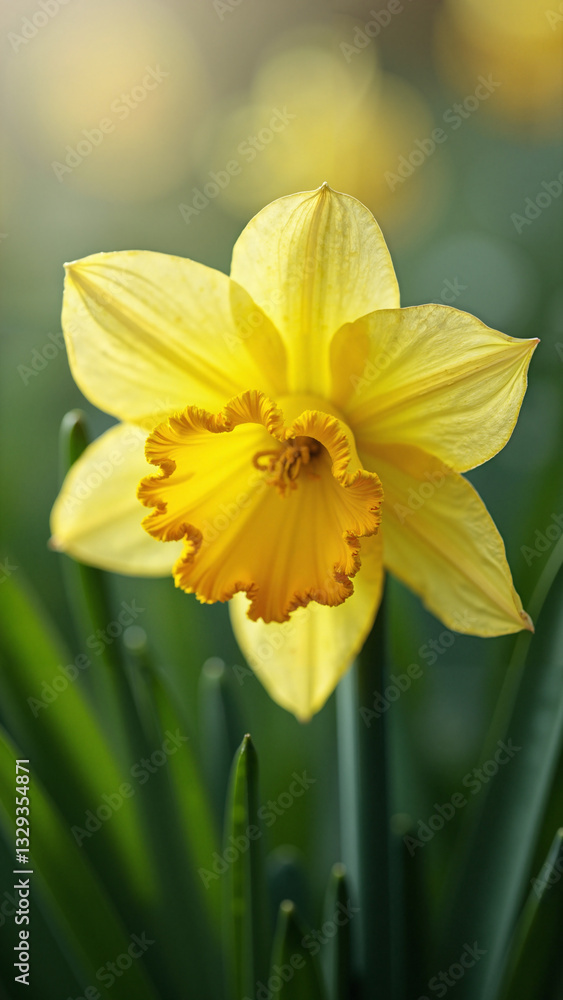Close-Up of a Daffodil (Osterglocke) - Perfect for Spring Promotions, Greeting Cards, and Floral Advertisements Close-Up of a Daffodil (Osterglocke) - Perfect for Spring Promotions, Greeting Cards, and Floral Advertisements