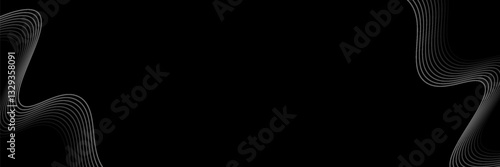 Abstract background with waves for banner. Medium banner size. Vector background with lines. vector