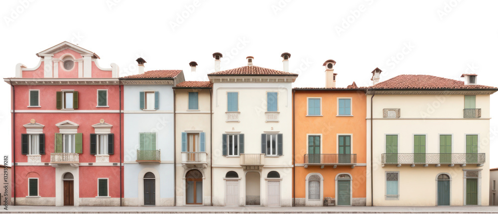 Naklejka premium PNG Architecture photo of italian townhouses building city neighbourhood.