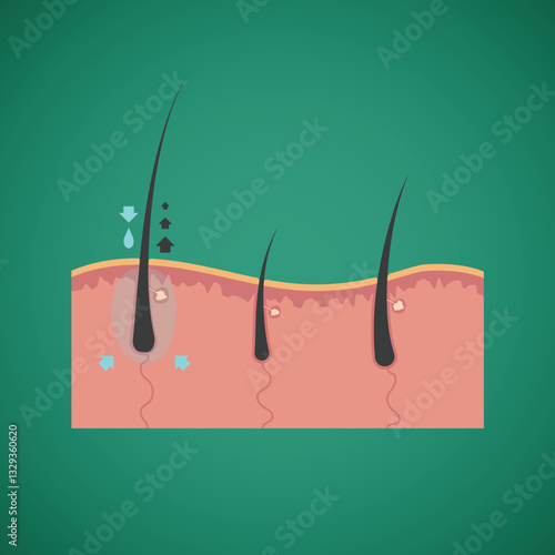 Hair care and growth nutrients vector concept