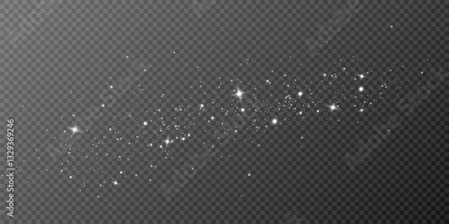 White dust.Particles of light.Decoration. Vector	