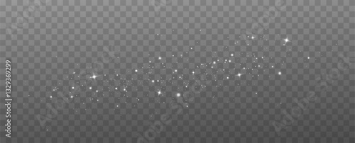 White dust.Particles of light.Decoration. Vector	