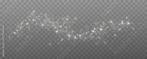 White dust.Particles of light.Decoration. Vector	