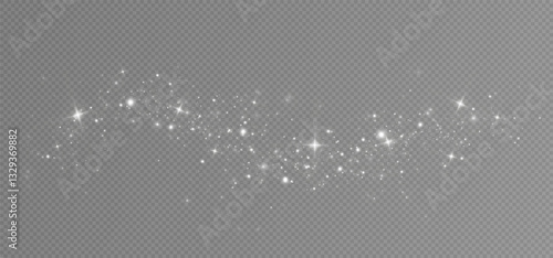White dust.Particles of light.Decoration. Vector	