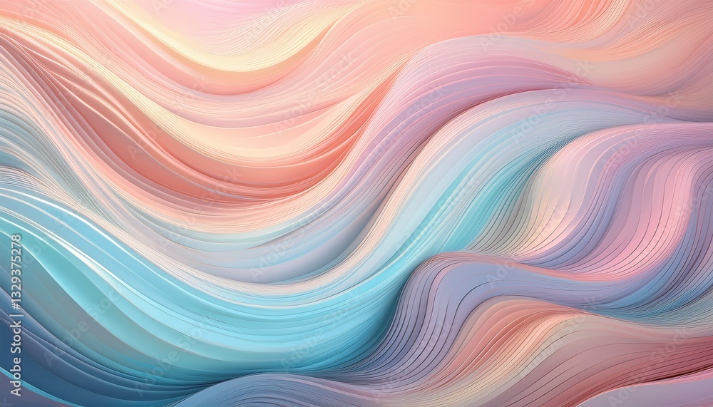 A gentle wave pattern made of soft pastel colors, creating a fluid and calming effect – an elegant and serene design perfect for relaxation and tranquility.
A gentle wave pattern made of soft pastel colors, creating a fluid and calming effect – an elegant and serene design perfect for relaxation and tranquility.