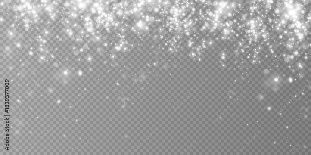 Light effect. Background of sparkling particles. Glittering elements on a transparent background. Light effect. Background of sparkling particles. Glittering elements on a transparent background.