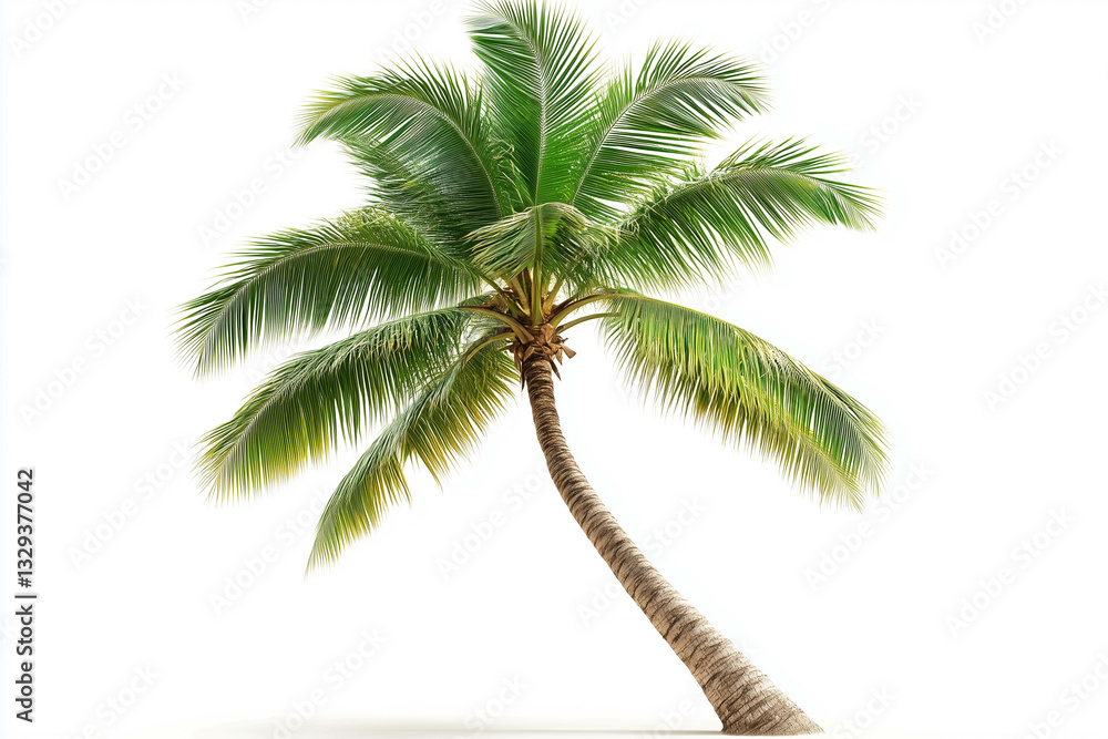 Obraz premium Coconut palm tree isolated on white background.