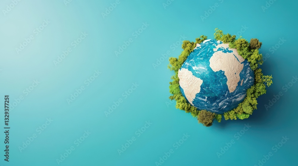 An artistic representation of a globe divided into natural habitats. An artistic representation of a globe divided into natural habitats.