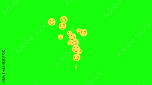 social media Blush face emoji on green screen