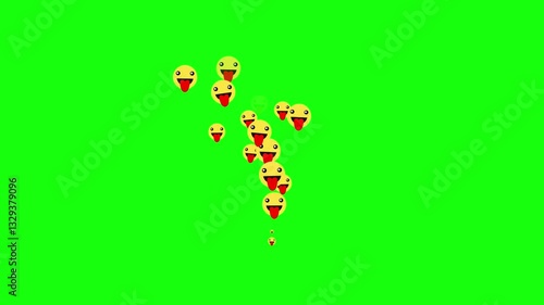 Social media Tongue Out Emoji on green screen