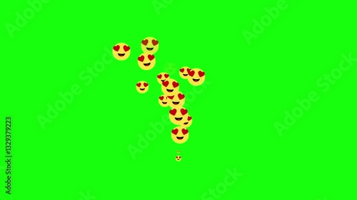 Social media Heart eyes Emoji on green screen