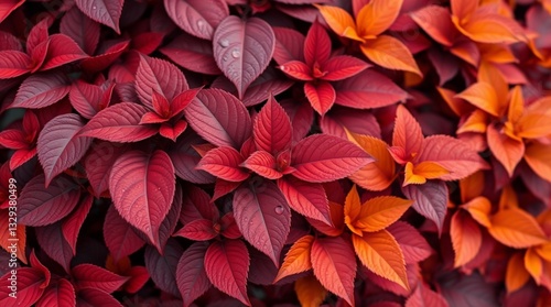 Wallpaper Mural Vibrant red autumn leaves create a colorful floral texture of the fall season. Torontodigital.ca