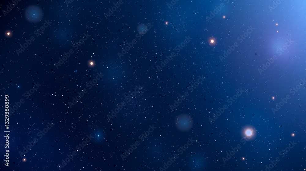 Obraz premium Cosmic blue night sky with abstract starry light.