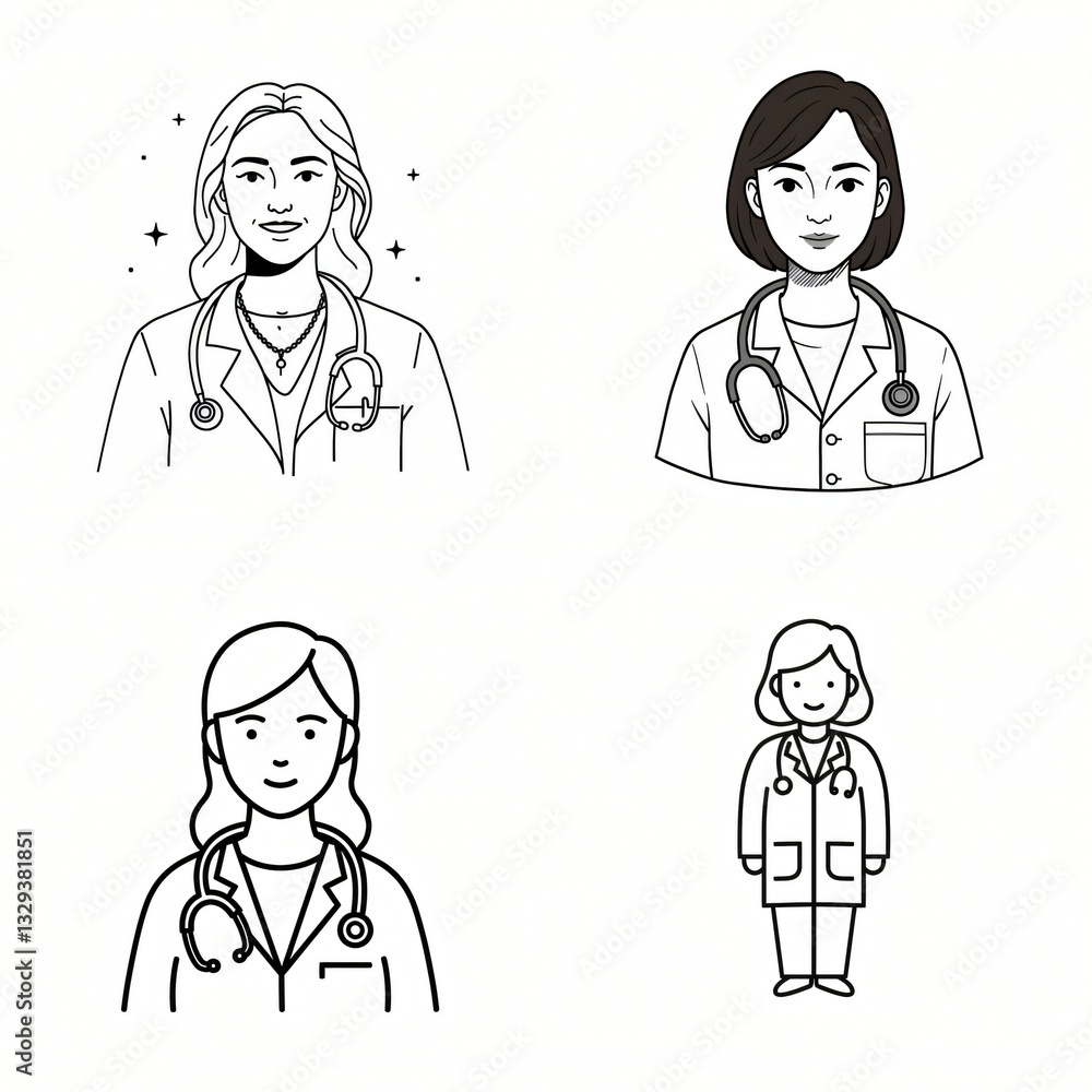 set of icons for doctors vectors abstract illustrations set of icons for doctors vectors abstract illustrations