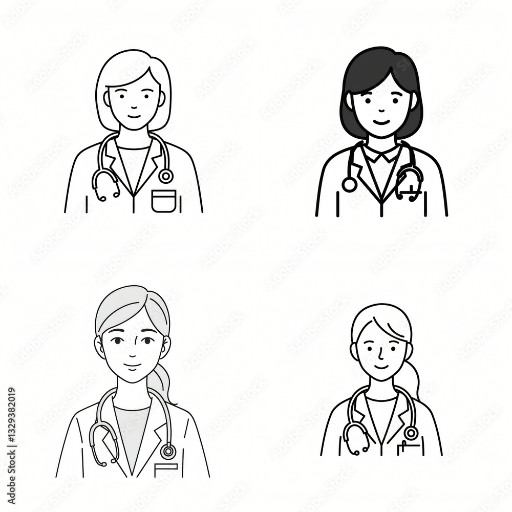 set of icons for doctors vectors abstract illustrations set of icons for doctors vectors abstract illustrations