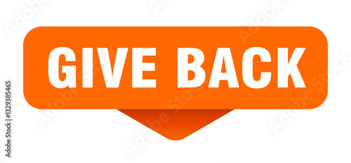 give back sticker. give back sign on transparent background