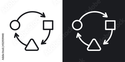 Adaptation vector icon set in black and white color.