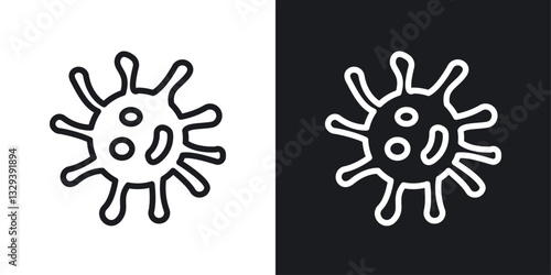 Bacteria vector icon set in black and white color.