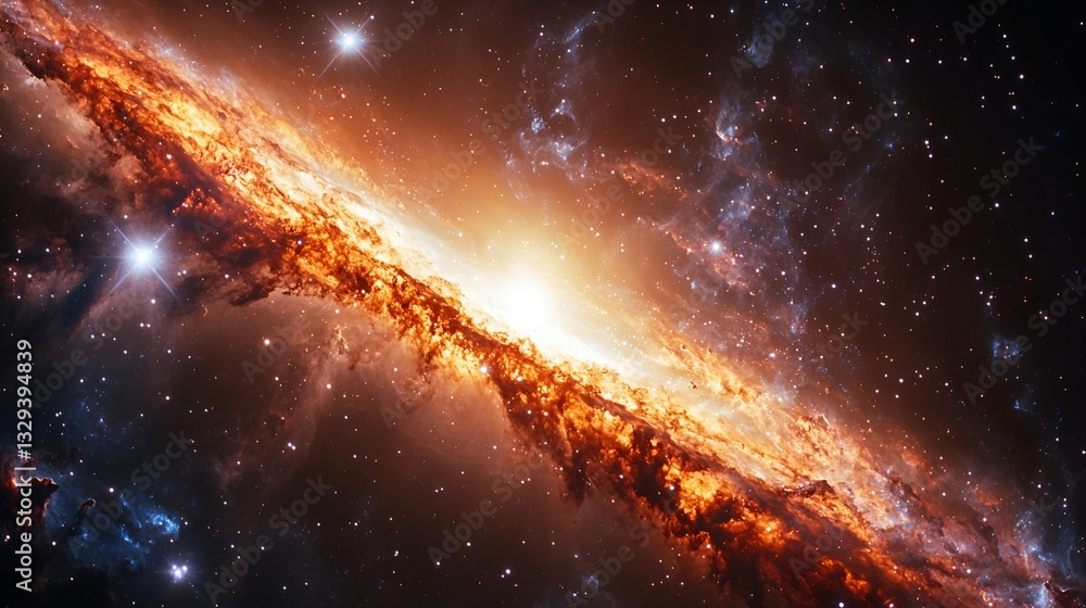 Fototapeta premium Cosmic ring galaxy nebula