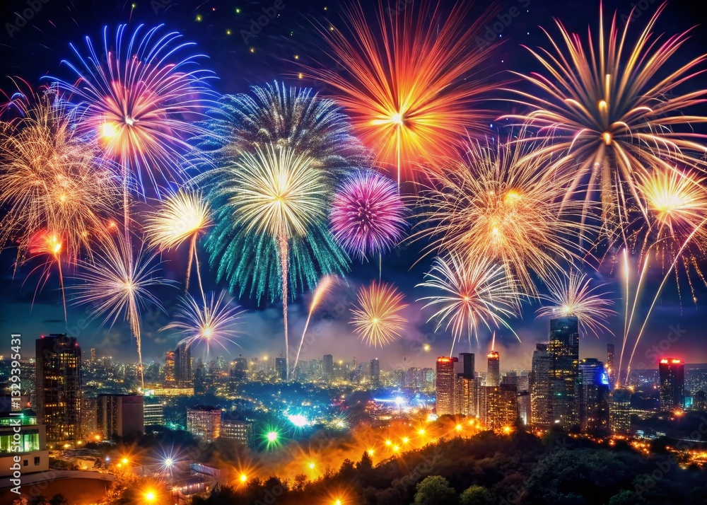 Happy New Year 2024: Festive Lights Long Exposure Photography Happy New Year 2024: Festive Lights Long Exposure Photography