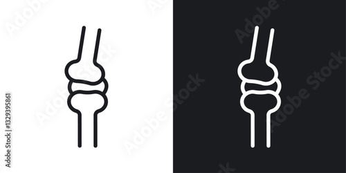 Joint vector icon set in black and white color.