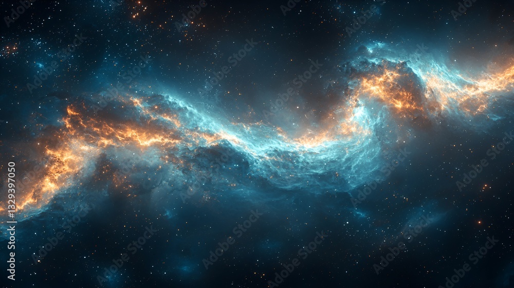 Fototapeta premium Cosmic Nebula Streams in Deep Space