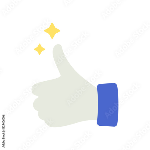 Thumbs up gesture representing  approval and success vector illustration