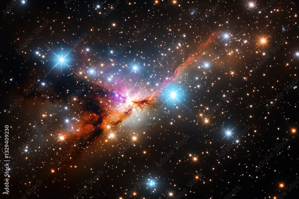 Cosmic Nebula Starbirth in Deep Space, vibrant colors, background stars, science education Cosmic Nebula Starbirth in Deep Space, vibrant colors, background stars, science education