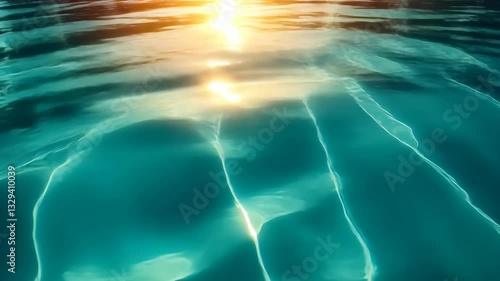 Submerged Serenity: Teal Water's Sunlit Embrace