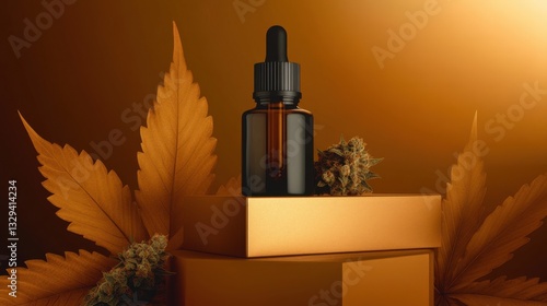 A beautifully arranged hemp oil bottle set against a backdrop of warm earthy tones, highlighting the natural essence and benefits of hemp products.