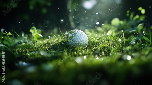 Wallpaper Mural Golf Ball in Lush Green Foliage - Realistic Image
 Torontodigital.ca