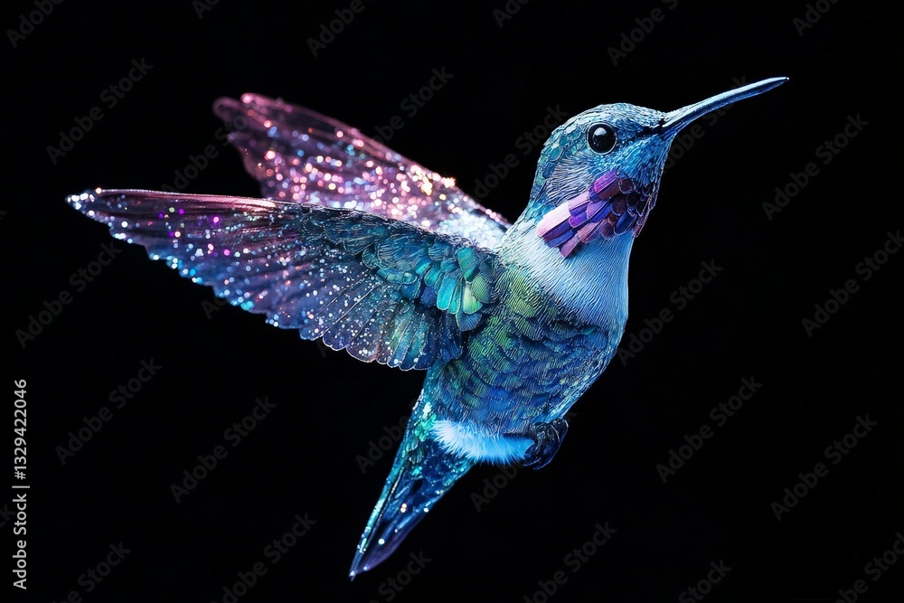 Fototapeta premium Iridescent Hummingbird in Flight