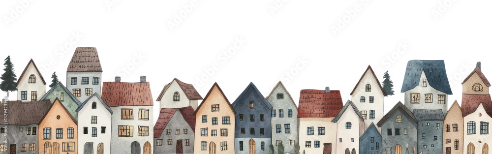 PNG Huge village building border buildings architecture illustration. PNG Huge village building border buildings architecture illustration.