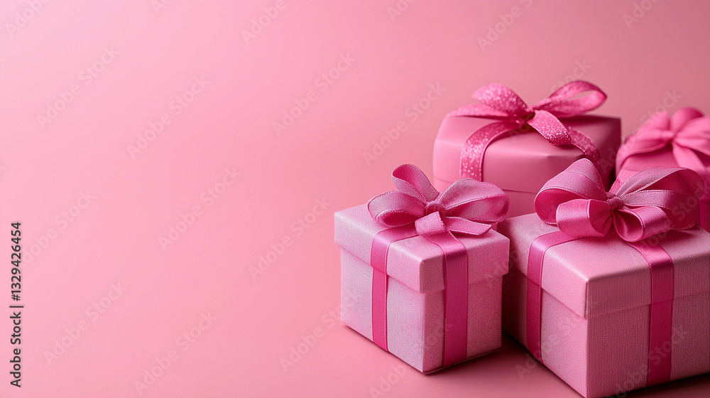 Obraz premium Light pink holiday background with classic gift designs