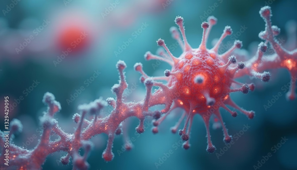 Obraz premium The virus world from a microscopic perspective