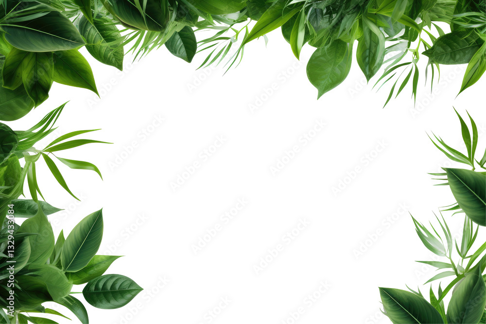 green leaves frame on transparent background green leaves frame on transparent background