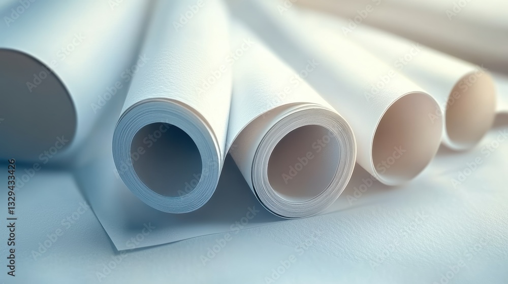 Fototapeta premium Rolled-up architecture papers for urban building designs