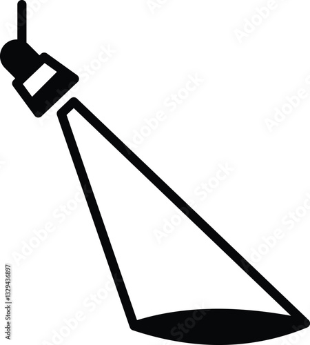 spotlight icon, Lamp illumination icon in flat style. Spotlight illustration on isolated background. Floodlight energy sign business concept