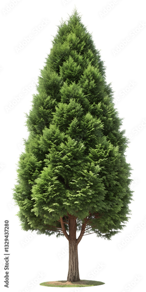 Obraz premium Isolated Green Conifer Tree on Transparent Background