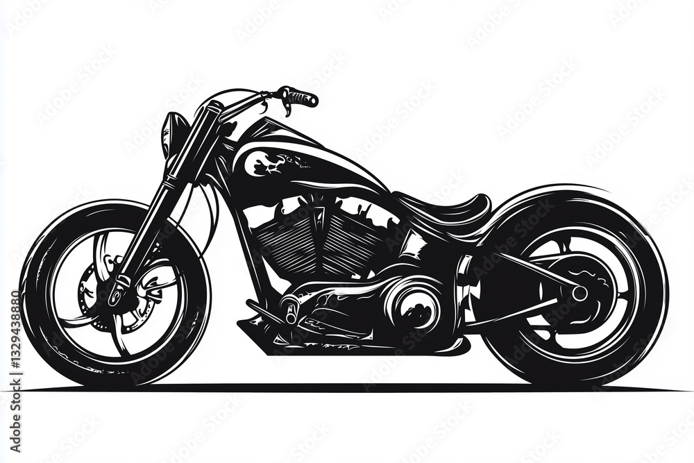 A collection of motorcycle silhouettes in a variety of styles A collection of motorcycle silhouettes in a variety of styles