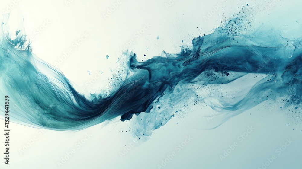 Obraz premium Abstract Fluid Motion, Light Teal, Elegant Flow. Possible use Backgrounds